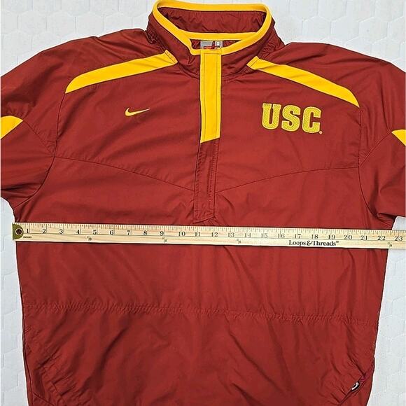 NIKE FIT STORM USC Trojans Windbreaker Jacket Sz S Pullover 1/4 Zip Activewear - Picture 6 of 10